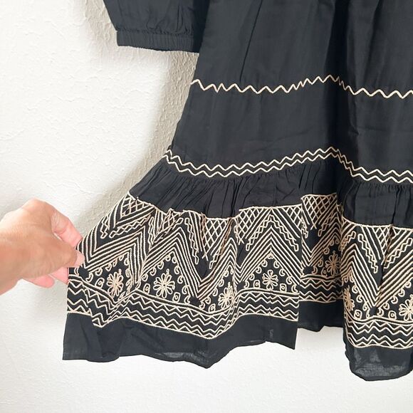 Lauren Ralph Lauren Embroidered Cotton Voile Tassel Dress New Size 6 Long Sleeve - Picture 6 of 10